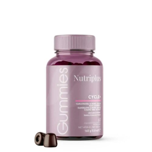 Nutriplus Cycle+ Gummies – prirodna podrška ženama tokom menstrualnog ciklusa. Nutriplus Cycle+ Gummies su dodatak ishrani u obliku ukusnih gumenih bombona sa ukusom jagode, posebno formulisan za podršku ženskom zdravlju tokom menstrualnog ciklusa. Pažljivo odabrana kombinacija biljnih ekstrakata, vitamina i gvožđa pomaže u ublažavanju neprijatnosti tokom menstruacije, doprinosi hormonskoj ravnoteži i smanjenju umora. Jedna porcija sadrži: 160 mg ekstrakta maslačka (Taraxacum officinale), 50 mg ekstrakta Dong Quai (Angelica sinensis), 40 mg ekstrakta čednog drveta (Vitex agnus-castus), 40 mg ekstrakta lavande (Lavandula angustifolia), 10 mg vitamina B6, 2,2 mg gvožđa, 2 mg vitamina B1, 2 mg vitamina E. Prednosti proizvoda: Pruža prirodnu podršku tokom menstrualnog ciklusa. Vitamin B6 doprinosi regulaciji hormonske aktivnosti. Gvožđe doprinosi normalnom stvaranju crvenih krvnih zrnaca i hemoglobina, kao i smanjenju umora i iscrpljenosti. Biljni ekstrakti tradicionalno se koriste za podršku menstrualnoj udobnosti i emocionalnoj ravnoteži. Sa inulinom i pektinom. Bez dodatog šećera, zaslađeno maltitolom, sorbitolom i steviol glikozidima. Prijatan ukus jagode. Način upotrebe: Uzeti 1 gumenu bombonu dva puta dnevno. Napomene: Ne prekoračivati preporučenu dnevnu dozu. Dodatak ishrani nije zamena za raznovrsnu i uravnoteženu ishranu i zdrav način života. Poseban oprez preporučuje se trudnicama, dojiljama i osobama koje uzimaju lekove. Čuvati van domašaja dece.